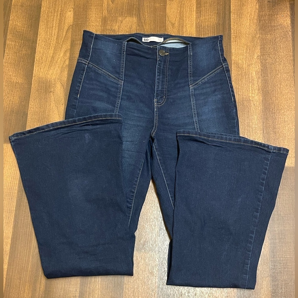 SO Blue Flare Wide Leg Jeans - Picture 3 of 13